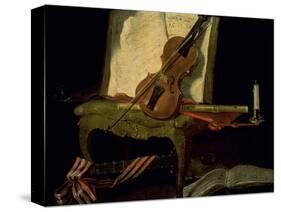Still Life with a Violin-Jean-Baptiste Oudry-Stretched Canvas