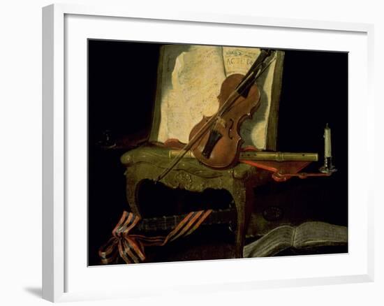 Still Life with a Violin-Jean-Baptiste Oudry-Framed Giclee Print