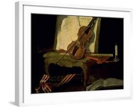 Still Life with a Violin-Jean-Baptiste Oudry-Framed Giclee Print