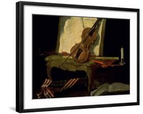 Still Life with a Violin-Jean-Baptiste Oudry-Framed Giclee Print