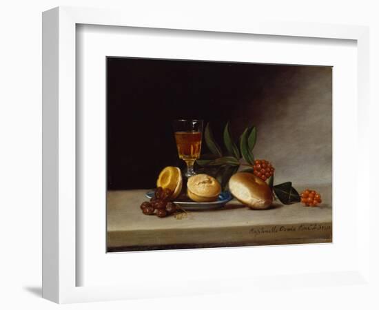 Still Life with a Wine Glass, 1818 (Oil on Panel)-Raphaelle Peale-Framed Premium Giclee Print