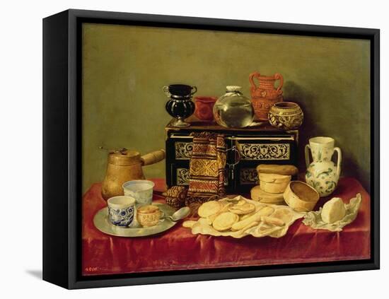 Still Life with an Ebony Chest, 1652-Pereda y Salgado-Framed Stretched Canvas