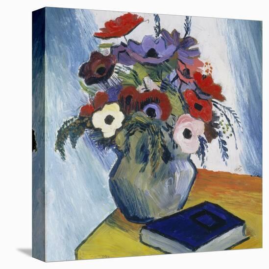 Still-Life with Anemones and Blue Book, 1911-August Macke-Stretched Canvas