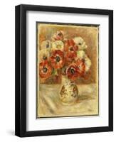 Still Life with Anemones-Pierre-Auguste Renoir-Framed Giclee Print