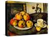 Still Life with Apples and a Cup, 1890-94-Paul Cézanne-Stretched Canvas