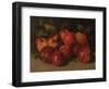 Still Life with Apples and a Pear, 1871 (Oil on Canvas)-Gustave Courbet-Framed Giclee Print