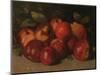 Still Life with Apples and a Pear, 1871 (Oil on Canvas)-Gustave Courbet-Mounted Giclee Print