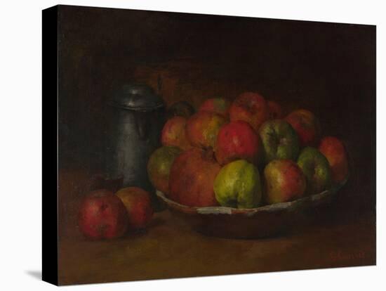 Still Life with Apples and a Pomegranate, 1871-1872-Gustave Courbet-Stretched Canvas