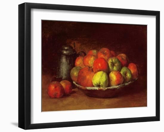 Still Life with Apples and a Pomegranate, 1871-72-Gustave Courbet-Framed Giclee Print