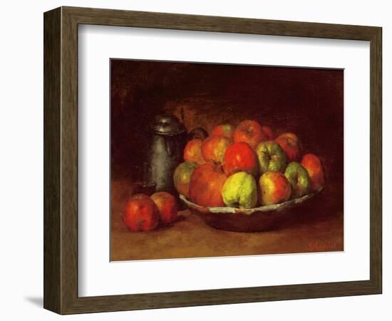 Still Life with Apples and a Pomegranate, 1871-72-Gustave Courbet-Framed Giclee Print