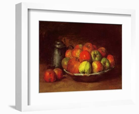 Still Life with Apples and a Pomegranate, 1871-72-Gustave Courbet-Framed Giclee Print