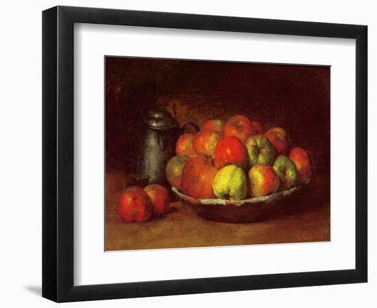 Still Life with Apples and a Pomegranate, 1871-72-Gustave Courbet-Framed Premium Giclee Print