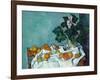 Still Life with Apples and a Pot of Primroses-Paul Cézanne-Framed Art Print