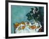 Still Life with Apples and a Pot of Primroses-Paul Cézanne-Framed Art Print