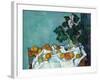 Still Life with Apples and a Pot of Primroses-Paul Cézanne-Framed Art Print