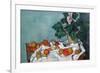 Still Life with Apples and a Pot of Primroses-Paul Cézanne-Framed Premium Giclee Print