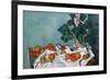 Still Life with Apples and a Pot of Primroses-Paul Cézanne-Framed Premium Giclee Print