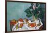 Still Life with Apples and a Pot of Primroses-Paul Cézanne-Framed Art Print