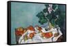 Still Life with Apples and a Pot of Primroses-Paul Cézanne-Framed Stretched Canvas