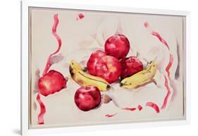 Still Life with Apples and Bananas, C.1925 (W/C and Graphite Pencil on Wove Paper)-Charles Demuth-Framed Giclee Print