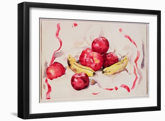 Still Life with Apples and Bananas, C.1925 (W/C and Graphite Pencil on Wove Paper)-Charles Demuth-Framed Giclee Print