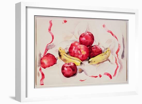 Still Life with Apples and Bananas, C.1925 (W/C and Graphite Pencil on Wove Paper)-Charles Demuth-Framed Giclee Print