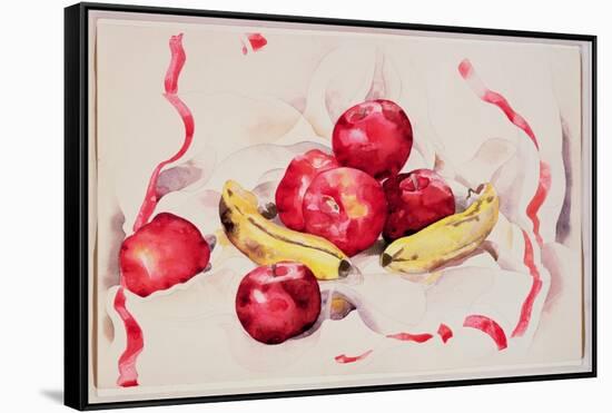Still Life with Apples and Bananas, C.1925 (W/C and Graphite Pencil on Wove Paper)-Charles Demuth-Framed Stretched Canvas