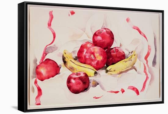 Still Life with Apples and Bananas, C.1925 (W/C and Graphite Pencil on Wove Paper)-Charles Demuth-Framed Stretched Canvas