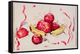 Still Life with Apples and Bananas, C.1925 (W/C and Graphite Pencil on Wove Paper)-Charles Demuth-Framed Stretched Canvas