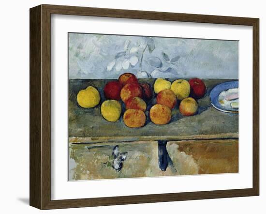 Still-Life with Apples and Cookies, 1879-82-Paul Cézanne-Framed Giclee Print