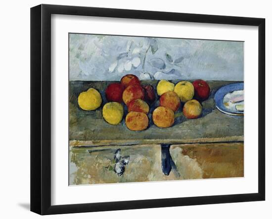 Still-Life with Apples and Cookies, 1879-82-Paul Cézanne-Framed Giclee Print