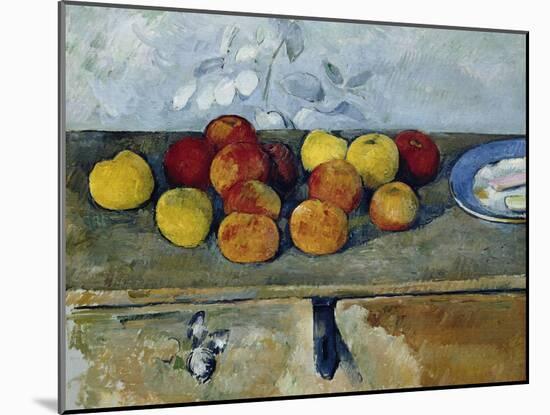 Still-Life with Apples and Cookies, 1879-82-Paul Cézanne-Mounted Giclee Print