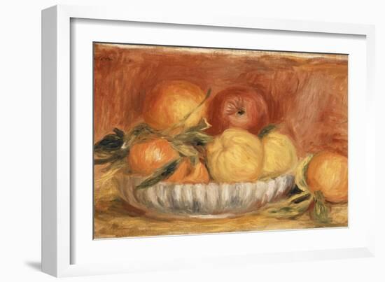 Still-Life with Apples and Oranges; Nature Morte Aux Pommes Et Oranges, Late 1890's-Pierre-Auguste Renoir-Framed Giclee Print