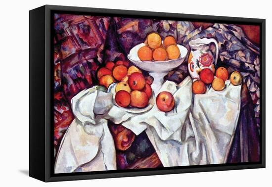 Still Life with Apples and Oranges-Paul Cézanne-Framed Stretched Canvas