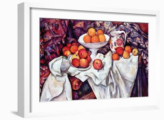 Still Life with Apples and Oranges-Paul Cézanne-Framed Art Print