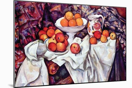 Still Life with Apples and Oranges-Paul Cézanne-Mounted Art Print