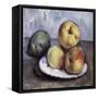 Still Life with Apples and Peaches-Paul Cézanne-Framed Stretched Canvas