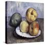 Still Life with Apples and Peaches-Paul Cézanne-Stretched Canvas