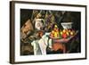 Still Life with Apples and Peaches-Paul Cézanne-Framed Art Print