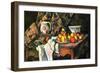 Still Life with Apples and Peaches-Paul Cézanne-Framed Art Print