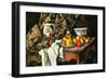 Still Life with Apples and Peaches-Paul Cézanne-Framed Art Print