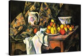 Still Life with Apples and Peaches-Paul Cézanne-Stretched Canvas