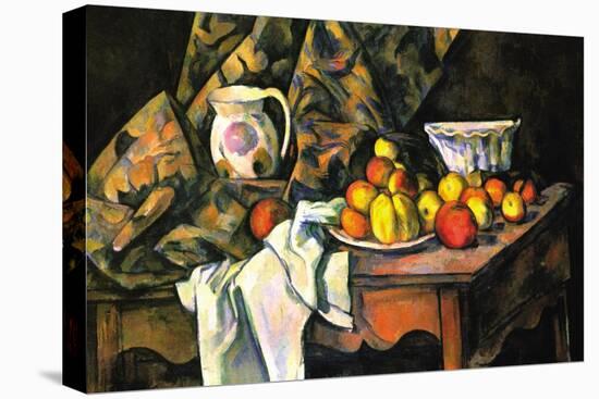 Still Life with Apples and Peaches-Paul Cézanne-Stretched Canvas