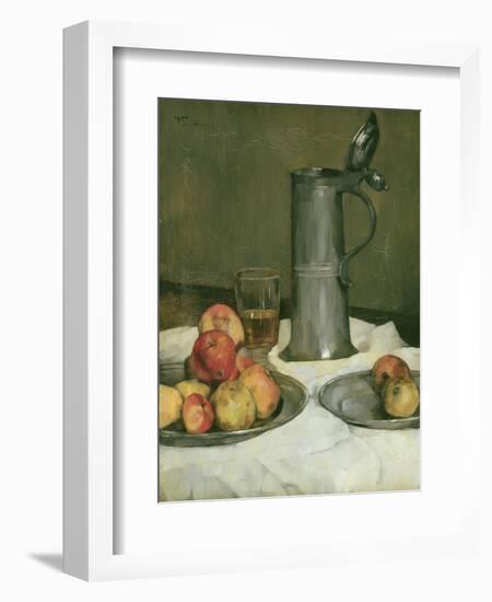 Still Life with Apples and Pewter Jug, 1878-Heinrich Wilhelm Truebner-Framed Giclee Print