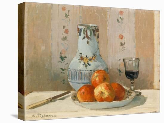 Still Life with Apples and Pitcher, 1872-Camille Pissarro-Stretched Canvas