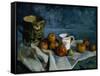 Still Life with Apples, Cup and Pitcher-Paul Cézanne-Framed Stretched Canvas