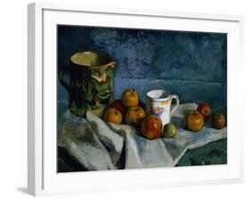 Still Life with Apples, Cup and Pitcher-Paul Cézanne-Framed Giclee Print