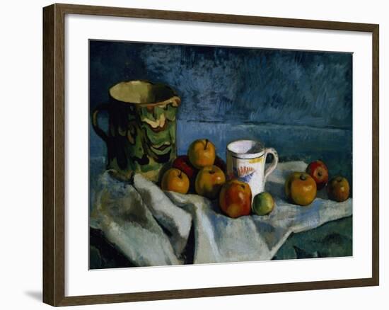 Still Life with Apples, Cup and Pitcher-Paul Cézanne-Framed Giclee Print