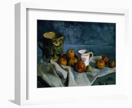 Still Life with Apples, Cup and Pitcher-Paul Cézanne-Framed Giclee Print