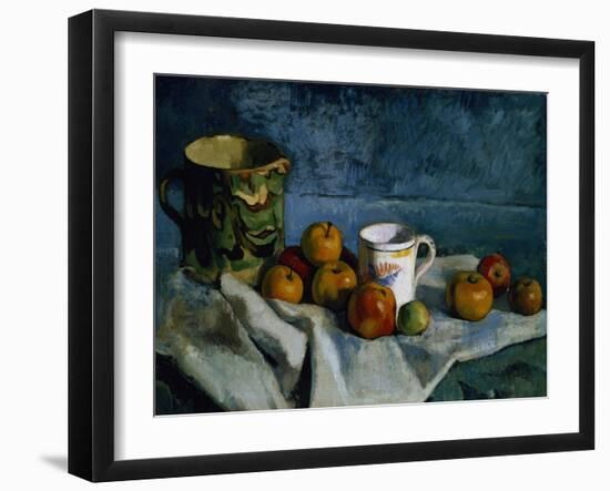 Still Life with Apples, Cup and Pitcher-Paul Cézanne-Framed Giclee Print